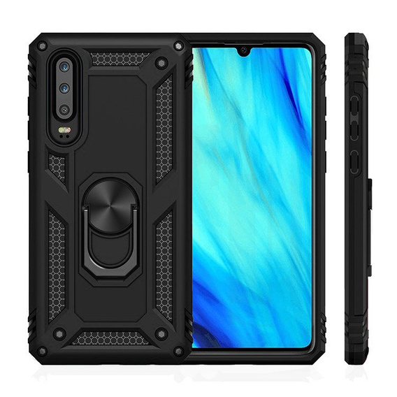 θωρακισμένη θήκη για Huawei P30, Nox Case Ring, μαύρη