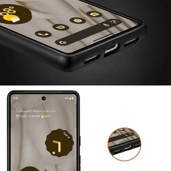 Θήκη για Google Pixel 7A, Leather Hybrid MagSafe, μαύρη