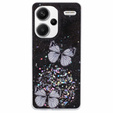 Θήκη για Xiaomi Redmi Note 13 Pro+, Glitter Butterfly, μαύρη