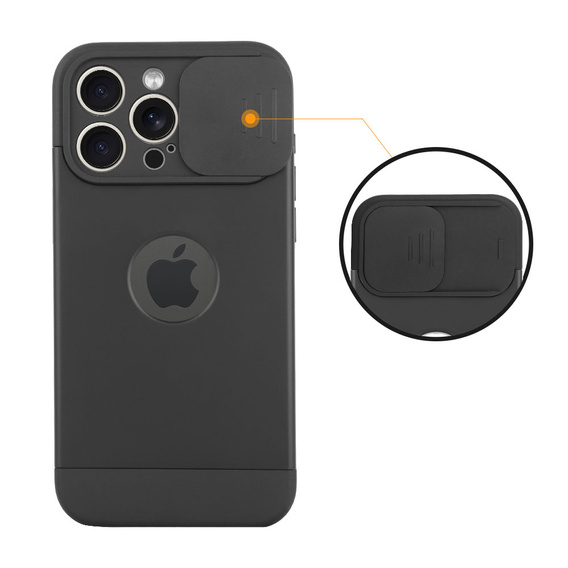 Θήκη για iPhone 15 Pro Max, ERBORD MagProtect Slide Camera, μαύρη