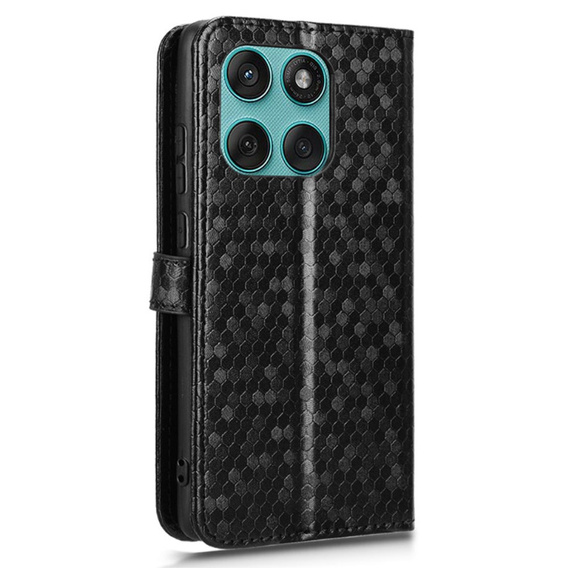 θήκη πτερύγιο για Motorola Edge 60 / 60 Fusion, Wallet Rhombus, μαύρη