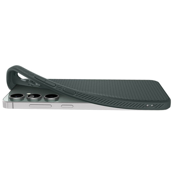 θήκη Spigen για Samsung Galaxy S24 FE, Liquid Air, πράσινη + μετριασμένο γυαλί 9H