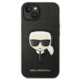 Karl Lagerfeld Θήκη για iPhone 14 Plus, Saffiano Karl's Head Patch, μαύρη