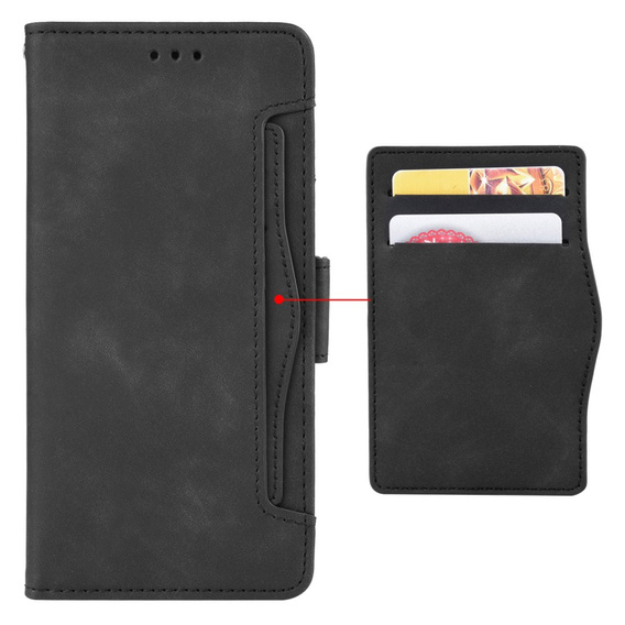 Θήκη με πτερύγιο για Xiaomi Redmi Note 13 Pro+, Card Slot, μαύρη
