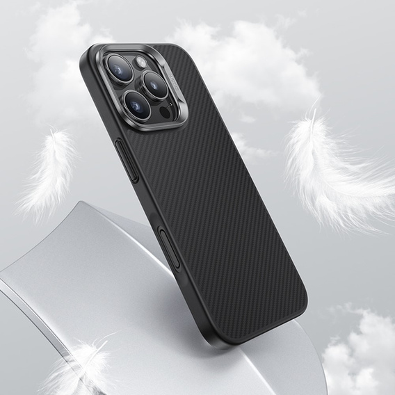 θήκη BENKS Kevlar για iPhone 16 Pro, για MagSafe, Carbon Fiber, μαύρη