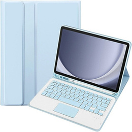 Θήκη + πληκτρολόγιο Samsung Galaxy Tab A9+, Leather Pen Slot TouchPad, γαλάζια