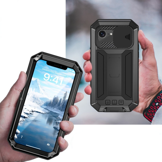 Θωρακισμένη θήκη για iPhone 16E, R-JUST, μαύρη