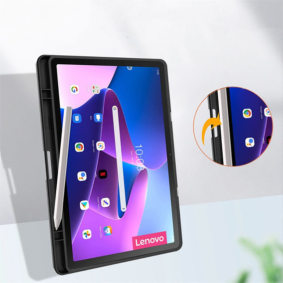 Θήκη για Lenovo Tab M10 Plus 10.6 Gen 3 TB-125F TB-128F, Smartcase Hybrid, με χώρο για γραφίδα, μαύρη