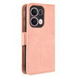 Θήκη με πτερύγιο για Oppo Reno 13 Pro, Card Slot, ροζ