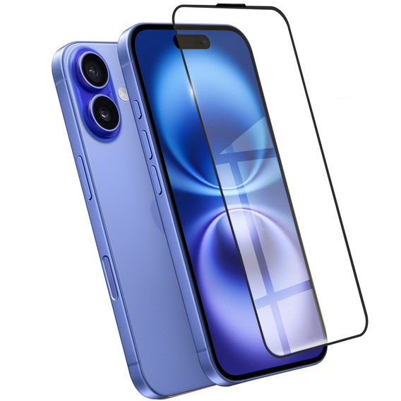 Μετριασμένο γυαλί 3D για iPhone 16, μαύρη