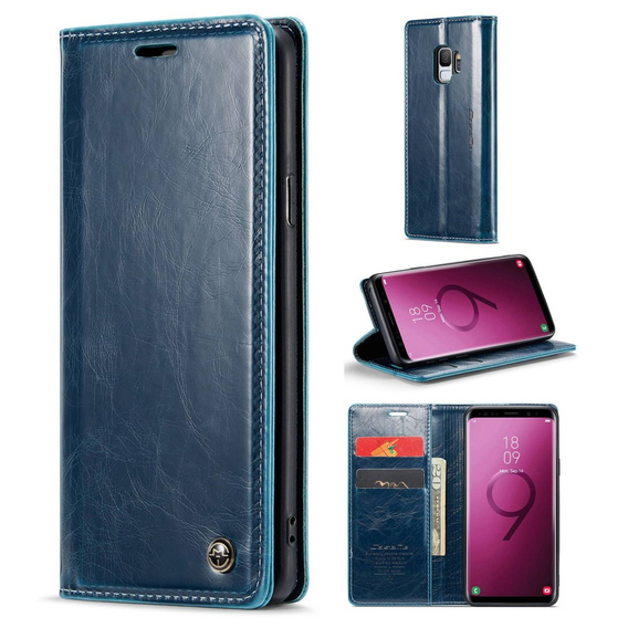 θήκη CASEME για Samsung Galaxy S9, Waxy Textured, μπλε