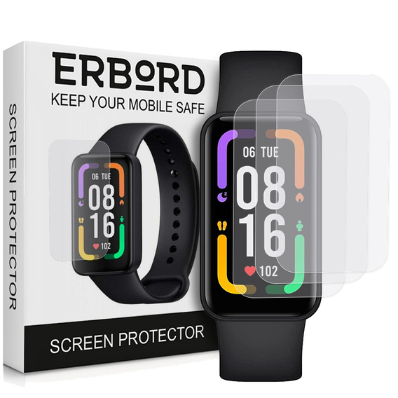 3x Φύλλο υδρογέλης ERBORD για Xiaomi Redmi Smart Band Pro