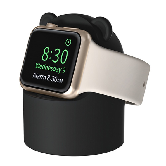 Βάση φόρτισης σιλικόνης για Apple Watch 1/2/3/4/5/6/7/8/SE/Ultra, Μαύρο