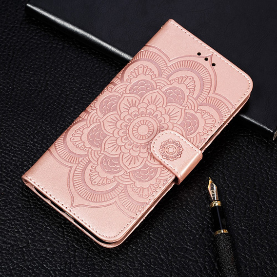 Θήκη με πτερύγιο για Xiaomi Redmi Note 9s/ 9 Pro, Mandala Flower, ροζ rose gold