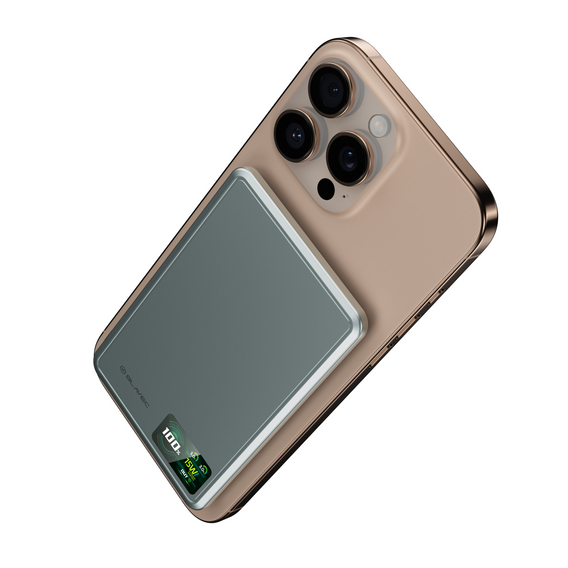 Blavec Power Bank 10000mAh BJ-03 Slim 13.5mm - Τύπος C - 22.5W, MagSafe 3in1 - γκρι