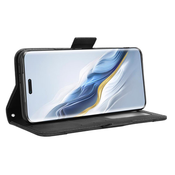 Θήκη με πτερύγιο για Honor Magic 6 Pro 5G, Card Slot, μαύρη