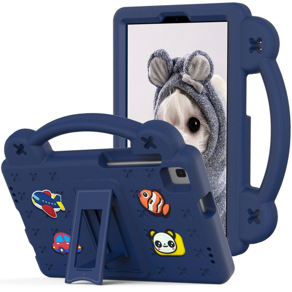 Παιδική θήκη για Samsung Galaxy Tab A7 Lite 8.7 T220/T225, Cute Patterns, με βάση, σκούρο μπλε