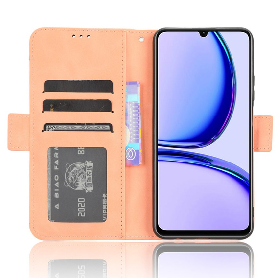 Θήκη με πτερύγιο για Realme Note 50, Card Slot, ροζ