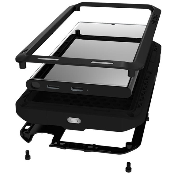 Love Mei Θήκη για Samsung Galaxy S22 Ultra, armored without glass, μαύρη