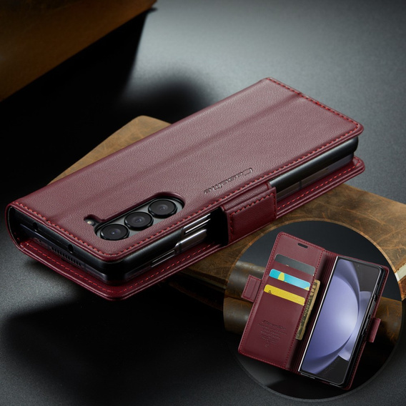 CASEME flip case για Samsung Galaxy Z Fold6 5G, Litchi Wallet, κόκκινη