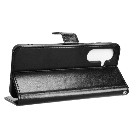 Θήκη με πτερύγιο για Samsung Galaxy A56, Crazy Horse Wallet, μαύρη