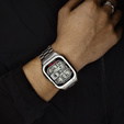 Ατσάλινο βραχιόλι με θήκη για Apple Watch 7/8/9 45MM, Ασημί