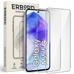 2x Μετριασμένο γυαλί ERBORD 9H Hard Glass στην οθόνη για Samsung Galaxy A55 5G