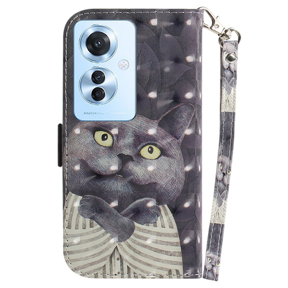 Θήκη με πτερύγιο για Oppo Reno 11F 5G, Wallet, cat