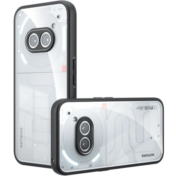 Θήκη για Nothing Phone 2a, Fusion Hybrid, με προστασία κάμερας, διαφανής / μαύρη