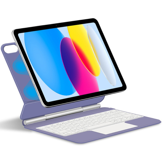 Θήκη πληκτρολογίου για iPad 10.9" 2022 (10 gen.) / iPad 11" 2025 A16 (11 gen.), Magnetic Keyboard Touchpad, μωβ