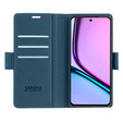 Θήκη για Realme C67 4G, ERBORD Glossy Litchi, πορτοφόλι με πτερύγιο, μπλε