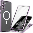 Μαγνητική θήκη MagSafe Dual Glass για Samsung Galaxy S23, μωβ