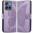 Θήκη με πτερύγιο για Motorola Edge 50 Neo / Motorola ThinkPhone 25, Butterfly, μωβ