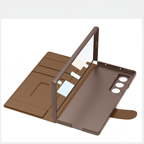 Θήκη πορτοφολιού με πτερύγιο καφέ για Samsung Galaxy Z Fold 7 5G