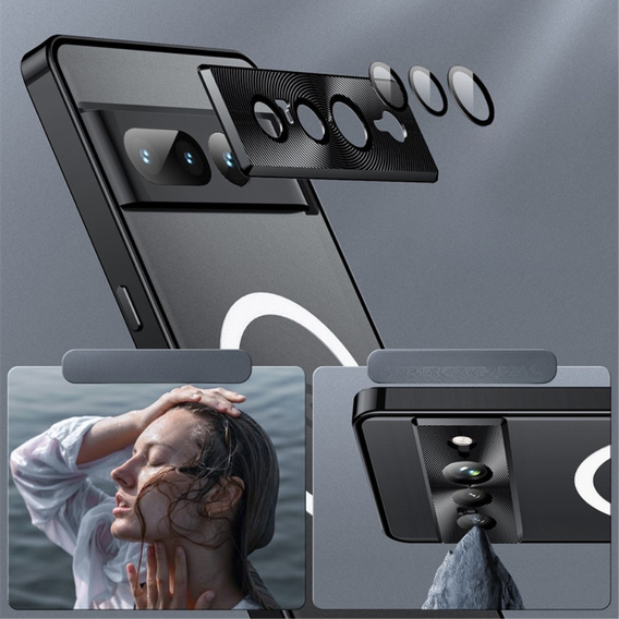 θήκη προστασίας κάμερας για το Google Pixel 8 Pro, CamShield MagSafe, διαφανής / μαύρη