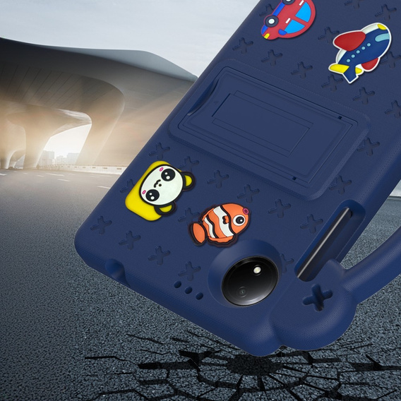Παιδική θήκη για Xiaomi Redmi Pad SE 8.7", Cute Patterns, με βάση, σκούρο μπλε