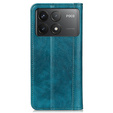θήκη με πτερύγιο για Xiaomi Poco F6 Pro, Split Leather, πράσινη