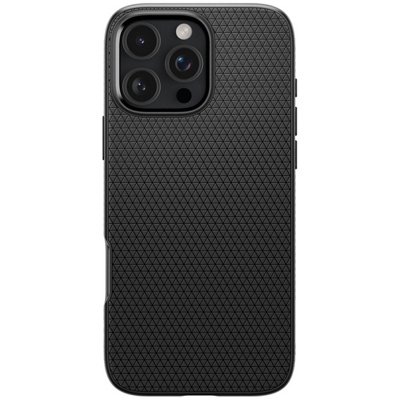θήκη Spigen για iPhone 16 Pro, Liquid Air, μαύρη + μετριασμένο γυαλί 9H
