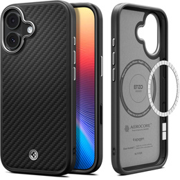 Θήκη Spigen Enzo Aramid MagSafe για iPhone 17, ανθρακί μαύρο / ασημί