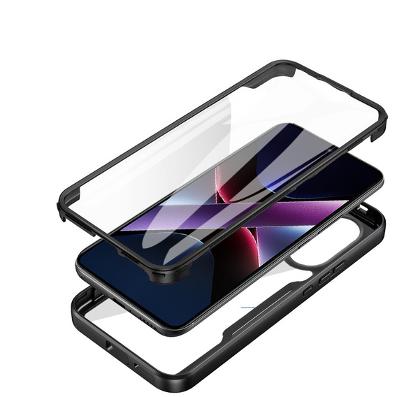 Θήκη για Xiaomi Poco X7 Pro 5G, Shockproof, με μεμβράνη, μαύρη