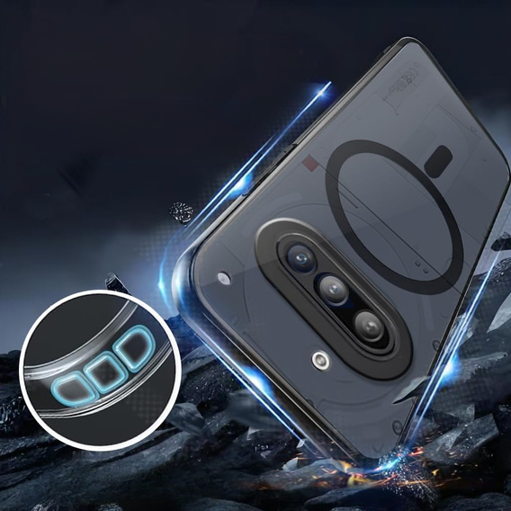 Θήκη για Nothing Phone 3A, για MagSafe, ERBORD Μatt Case, μαύρη