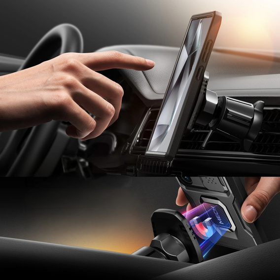 Θήκη για Samsung Galaxy S24, Tongate MECH Series με βάση στήριξης, μαύρη