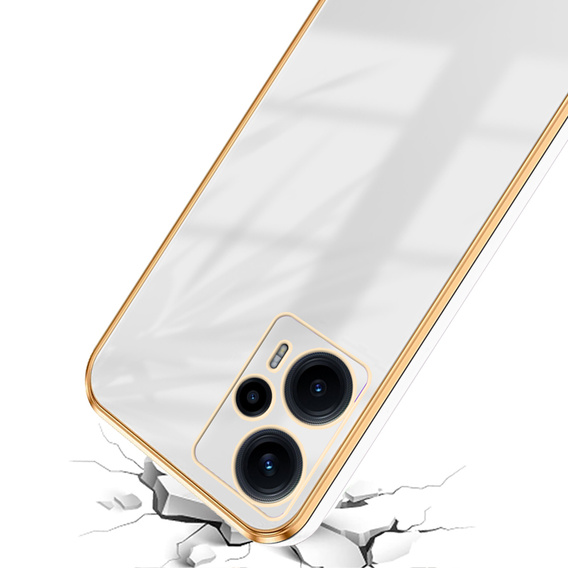 Θήκη για Xiaomi Poco F5, Glamour CamShield, λευκή