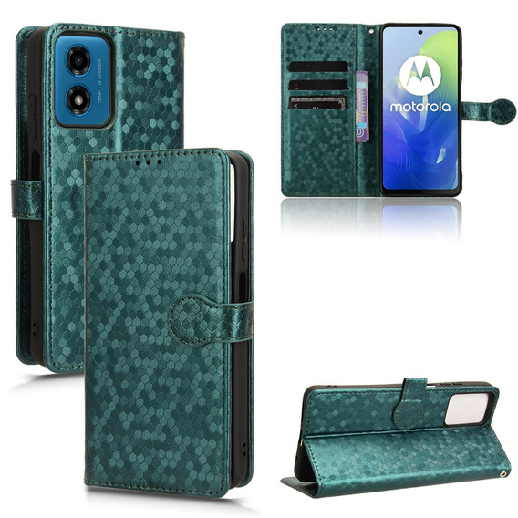 θήκη πτερύγιο για Motorola Moto G24 / G24 Power / G04, Wallet Rhombus, πράσινη