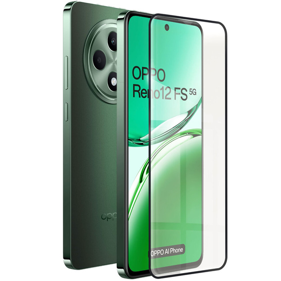 Μετριασμένο γυαλί 3D για Oppo Reno 12FS / 12F, μαύρο πλαίσιο