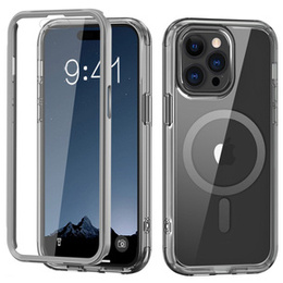Θήκη για iPhone 16 Pro, Shockproof Hybrid, με μεμβράνη οθόνης, για MagSafe, γκρι