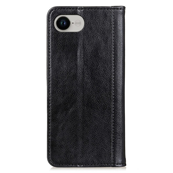Θήκη για Iphone 16E, Wallet Litchi Leather, μαύρη