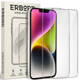 2x Μετριασμένο γυαλί για iPhone 14, ERBORD 9H Hard Glass στην οθόνη