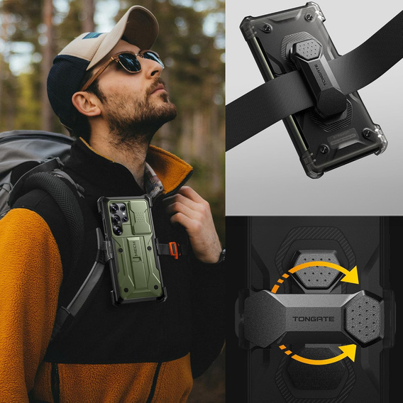 Ανθεκτική θήκη για Samsung Galaxy S25 Ultra – Tongate MECH Series Clip, Μαύρο