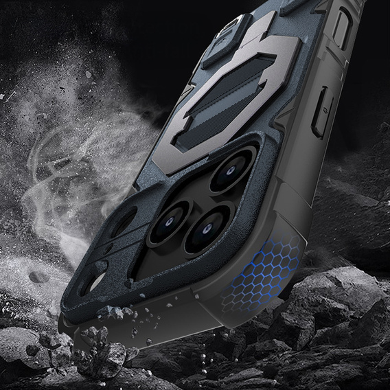 Θήκη για iPhone 17 Pro Max, για MagSafe, θωρακισμένη με βάση, μπλε